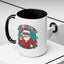 Christmas Mug - Merry Christmas Black & Red Text Cool Santa