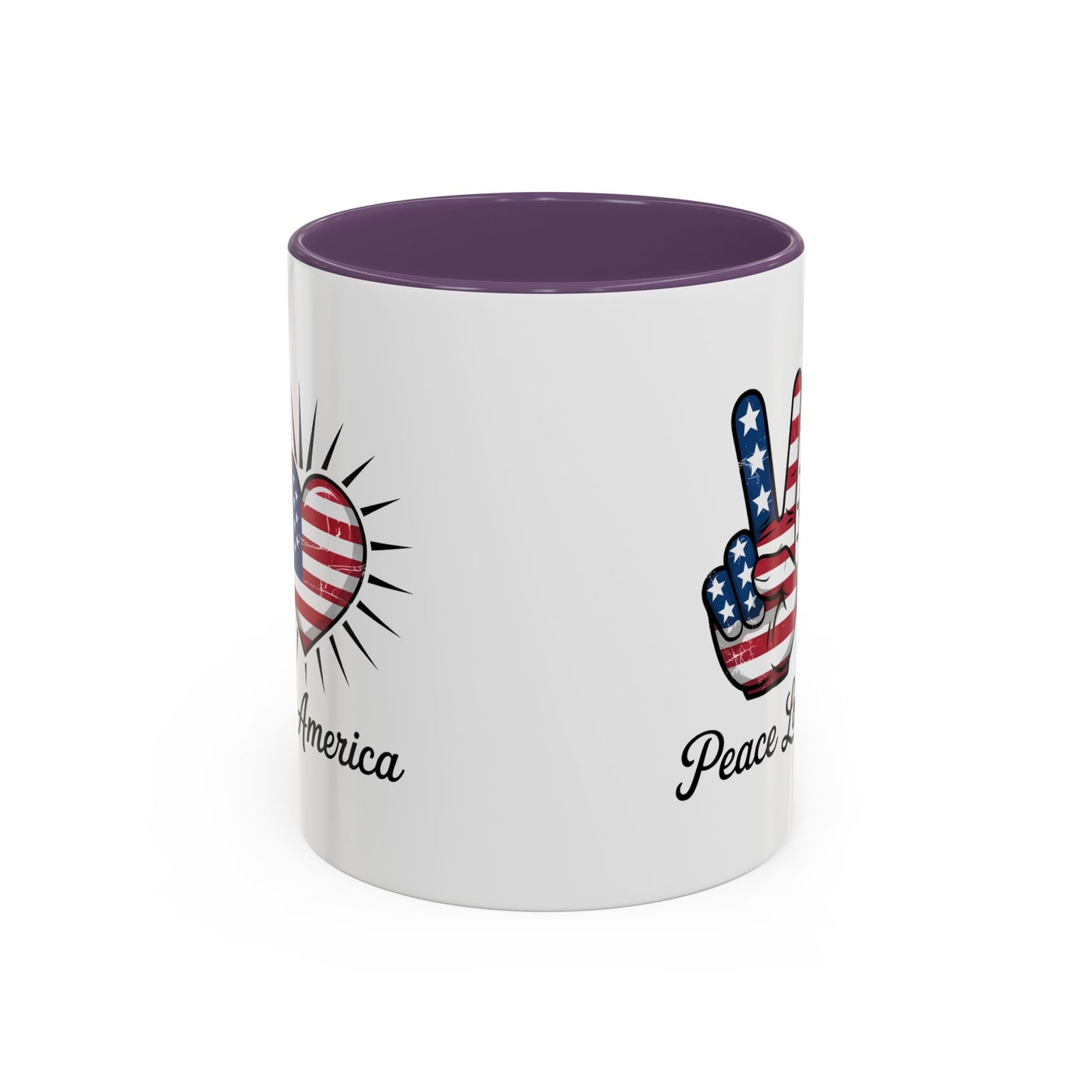 4th of July Mug - Peace Love America
