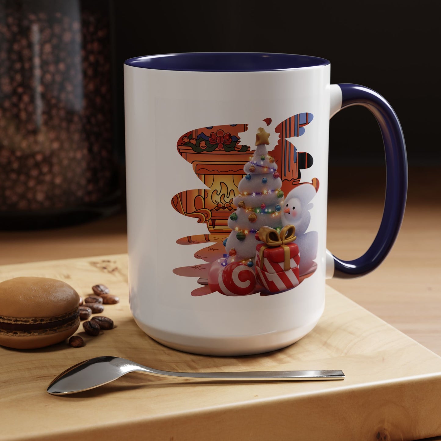 Christmas Mug - Snowman Tree Presents Fireplace