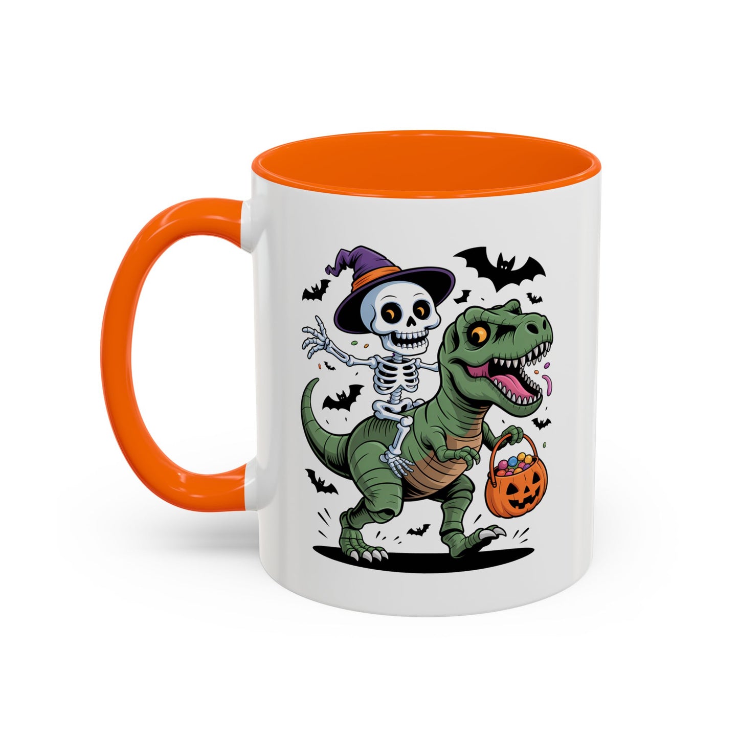 Halloween Mug - Skeleton Riding Dinosaur