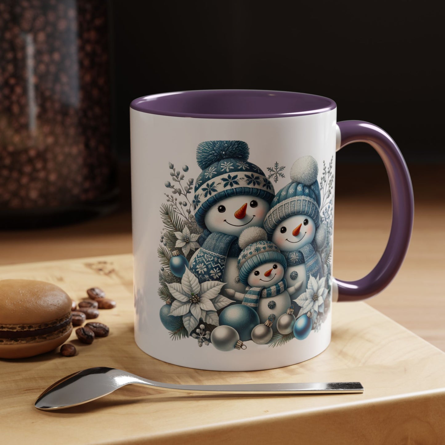 Christmas Mug - Blue Snowman Family