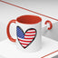 4th of July Mug - USA Flag Heart
