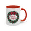 Christmas Mug - Merry Christmas Red Text Bow Wreath