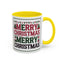 Christmas Mug - Merry Christmas Red Green & Black Text Trees Presents