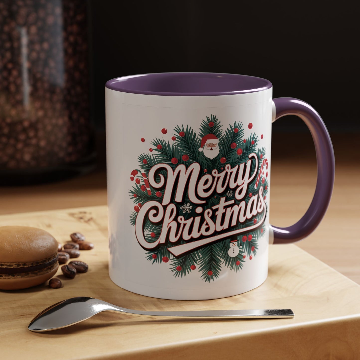 Christmas Mug - Merry Christmas White & Red Embossed Text