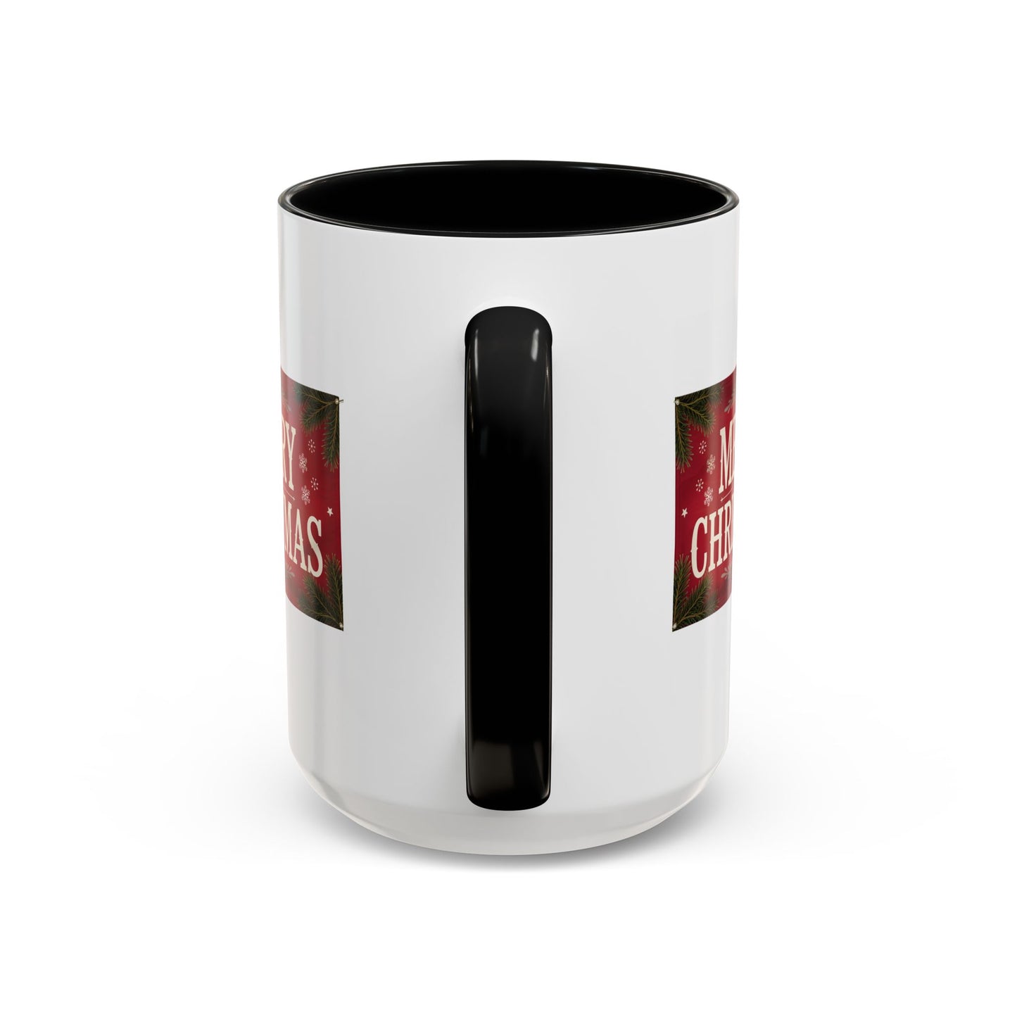 Christmas Mug - Merry Christmas Cream Text Maroon Background