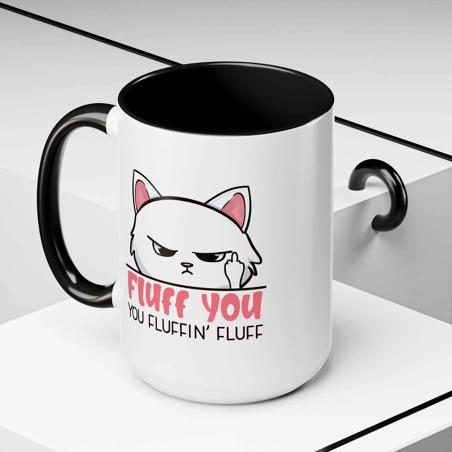 Adult Mug - Fluff You White Cat