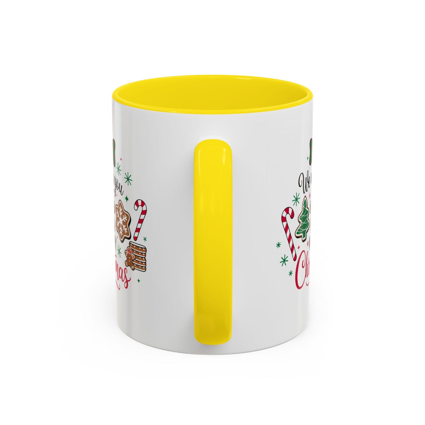 Christmas Mug - We Wish You a Merry Christmas Black & Red Text Cookies & Candy