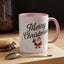 Christmas Mug - Merry Christmas Black Text Santa Present