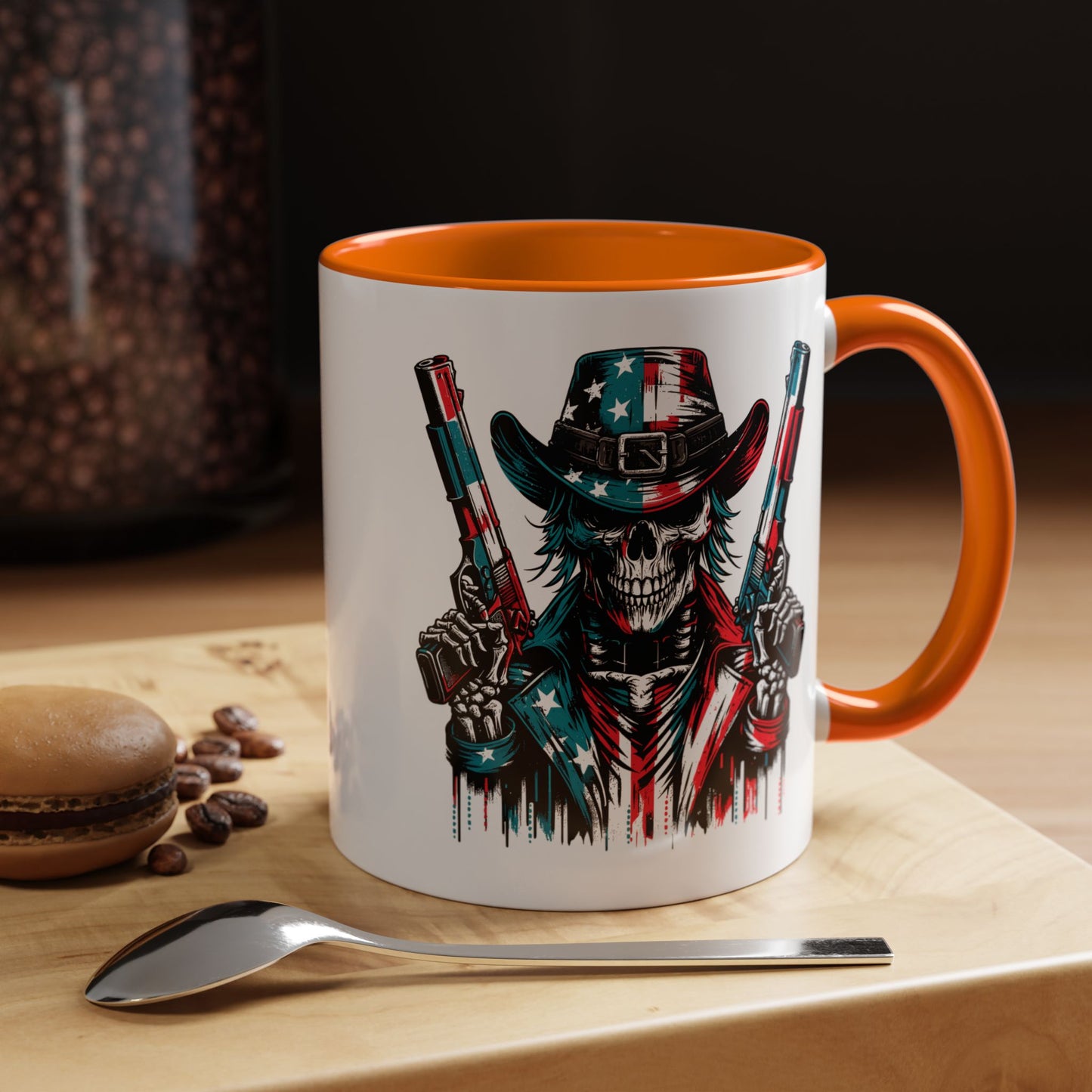 4th of July Mug - Skeleton with American Flag