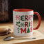 Christmas Mug - Merry Christmas Red Green & Gold Decorative Text