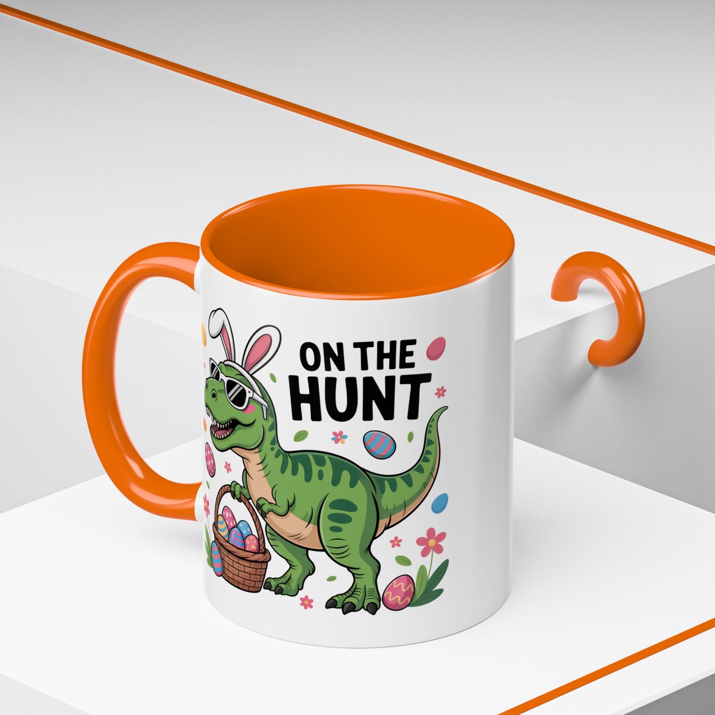 Easter Mug - On The Hunt Dinosaur