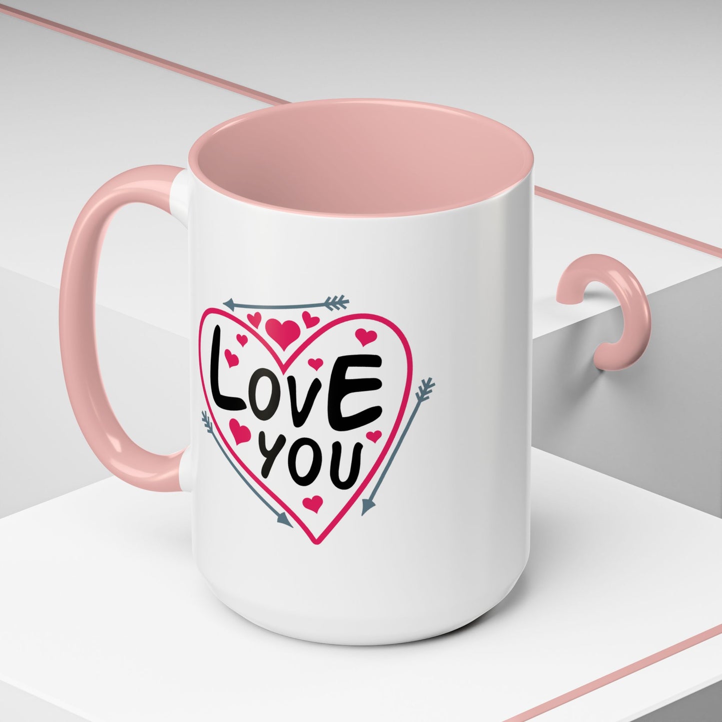 Valentine's Day Mug - Love You Heart Arrows