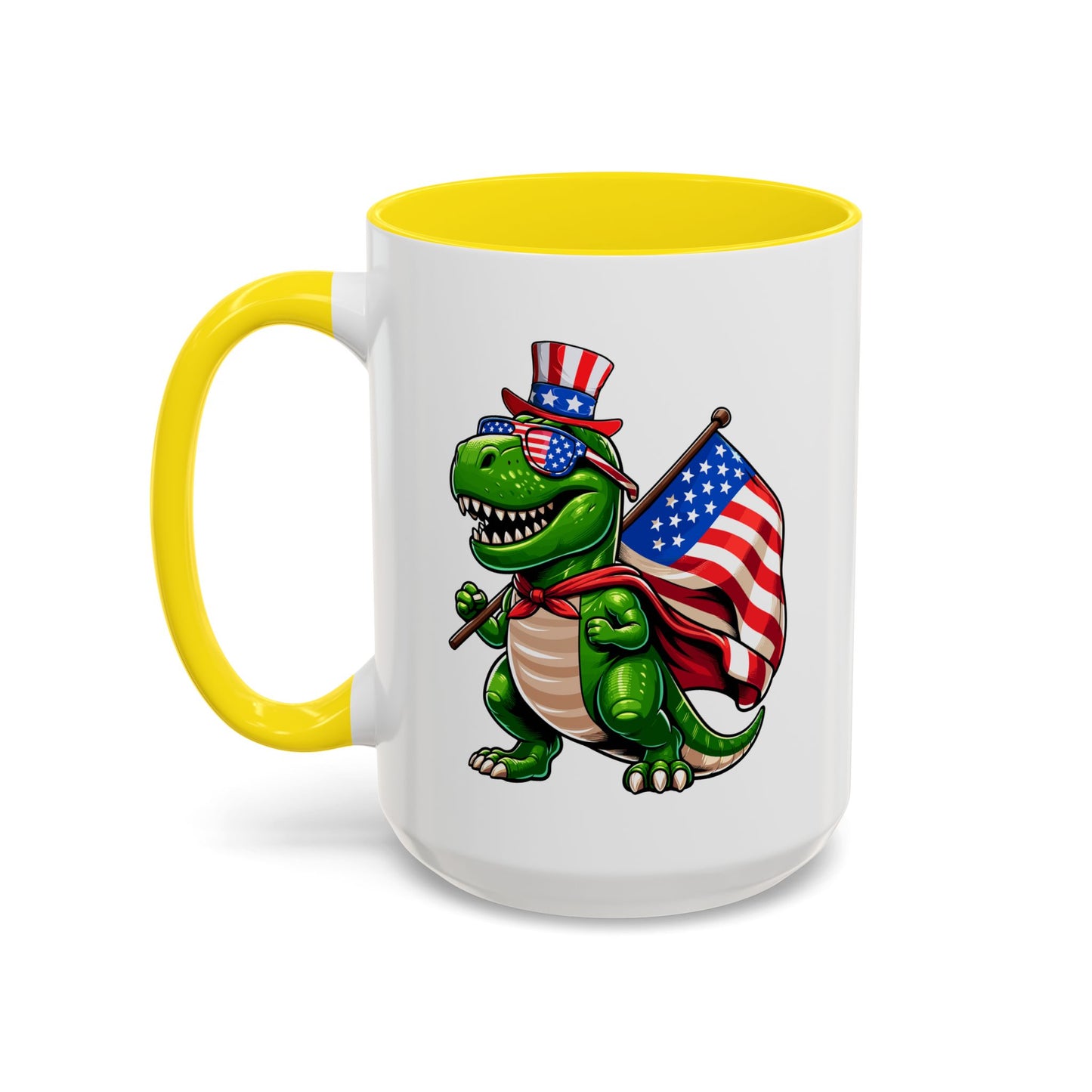4th of July Mug - T Rex Dinosaur USA Flag