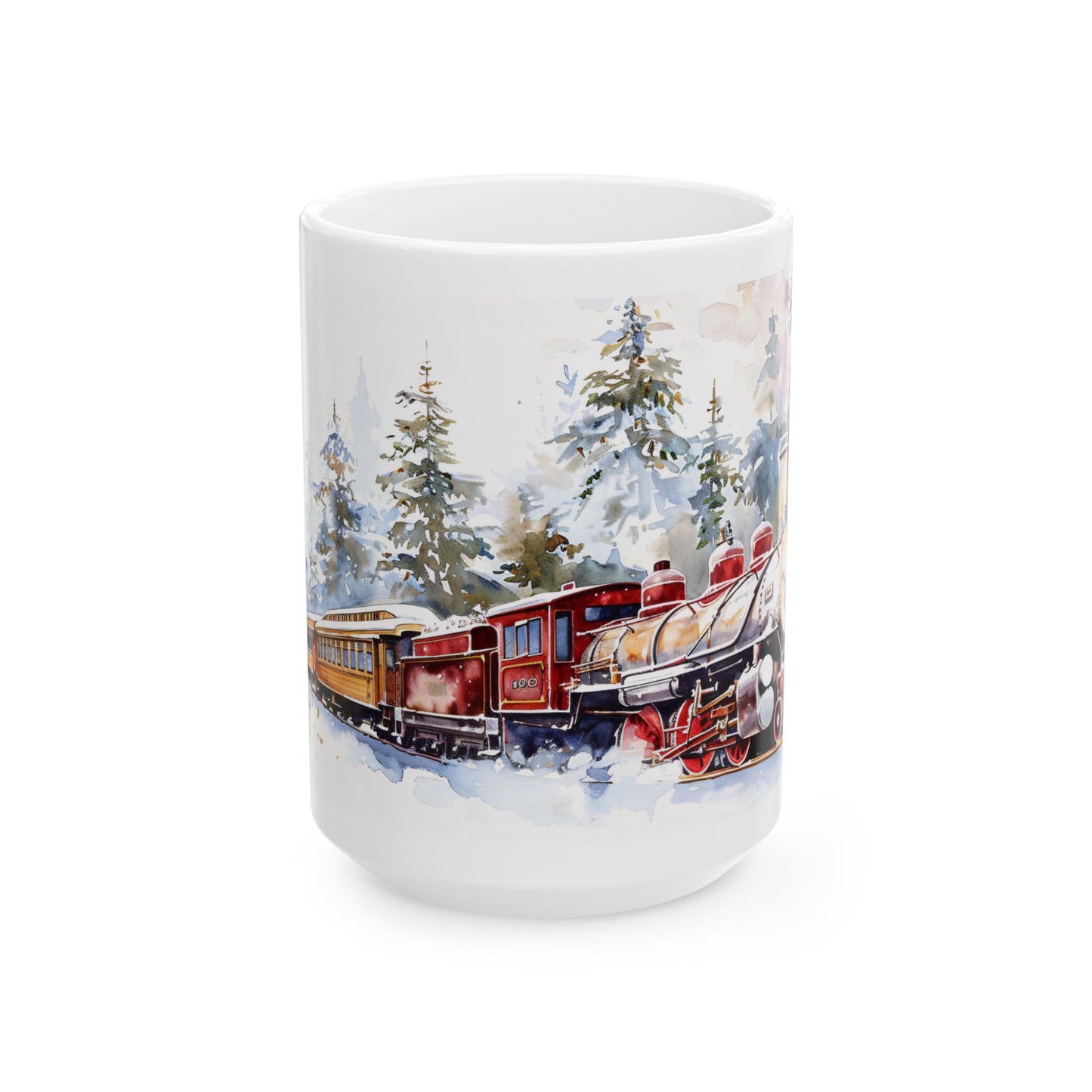Christmas Mug - Snowy Landscape Train Wrap 6