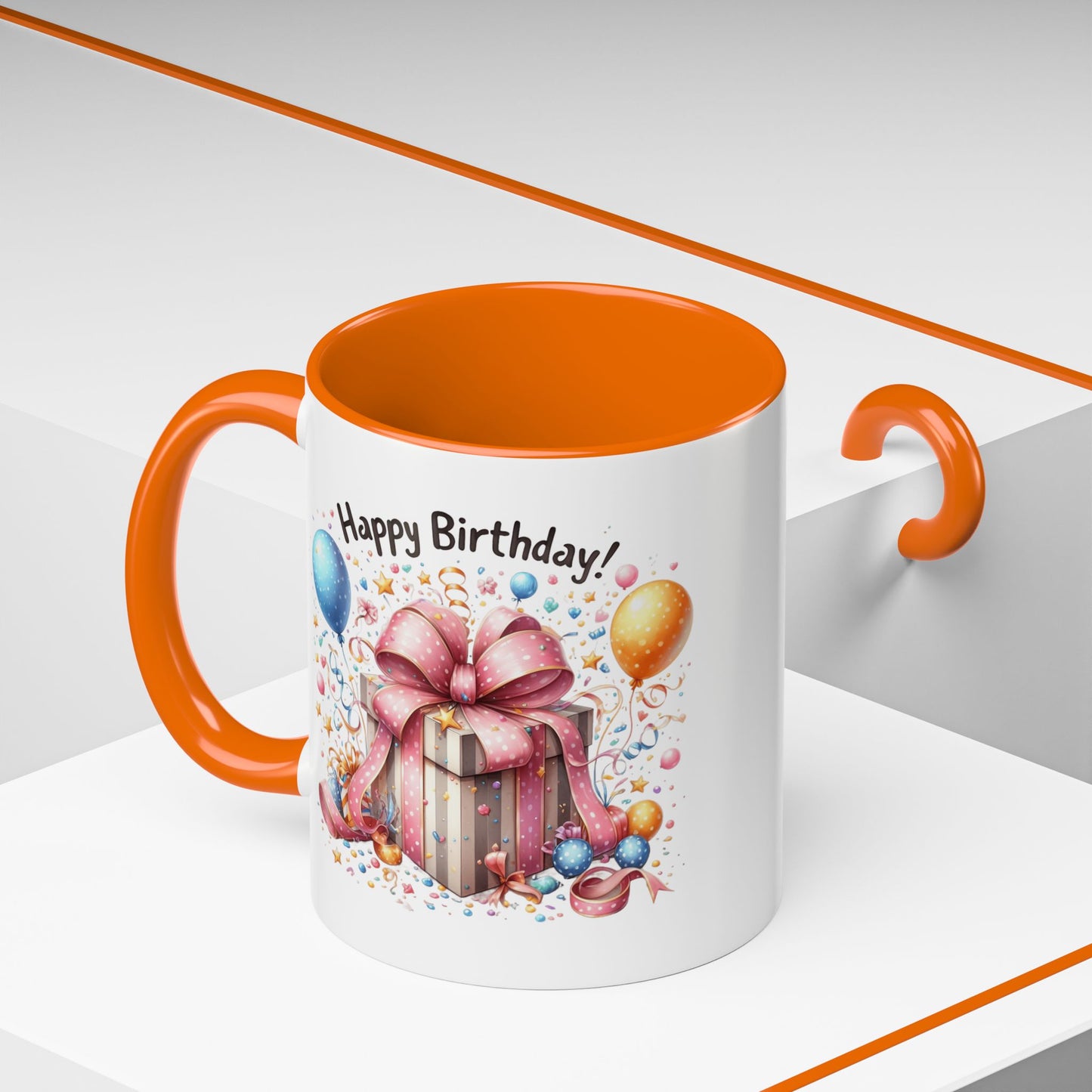 Birthday Mug - Happy Birthday Pink Ribbon Present