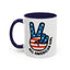 4th of July Mug - All American Girl Peace Sign