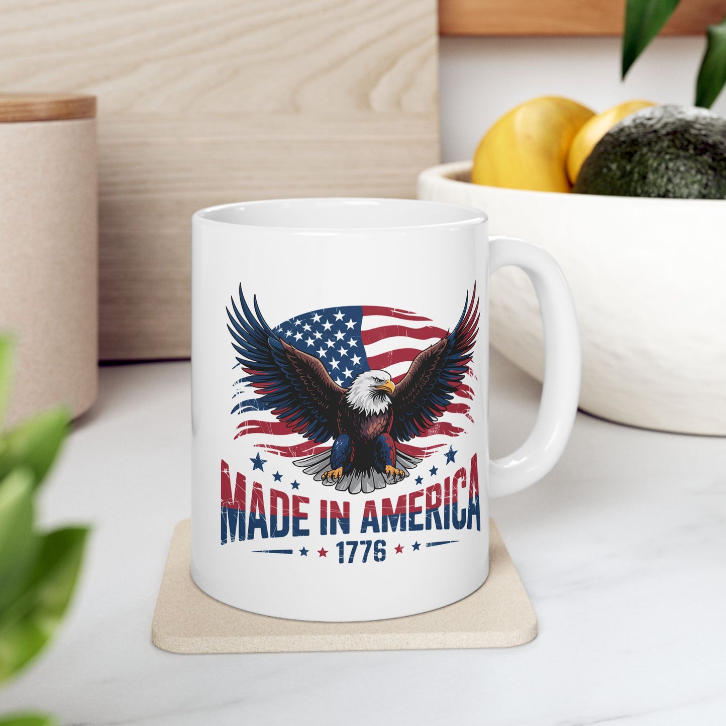 4th of July Mug - Made in America Eagle