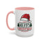 Christmas Mug - Merry Christmas Green & Red Text Red Hat
