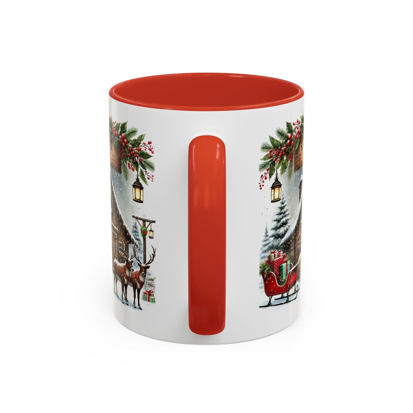 Christmas Mug - Reindeer Barn Sleigh Reindeer