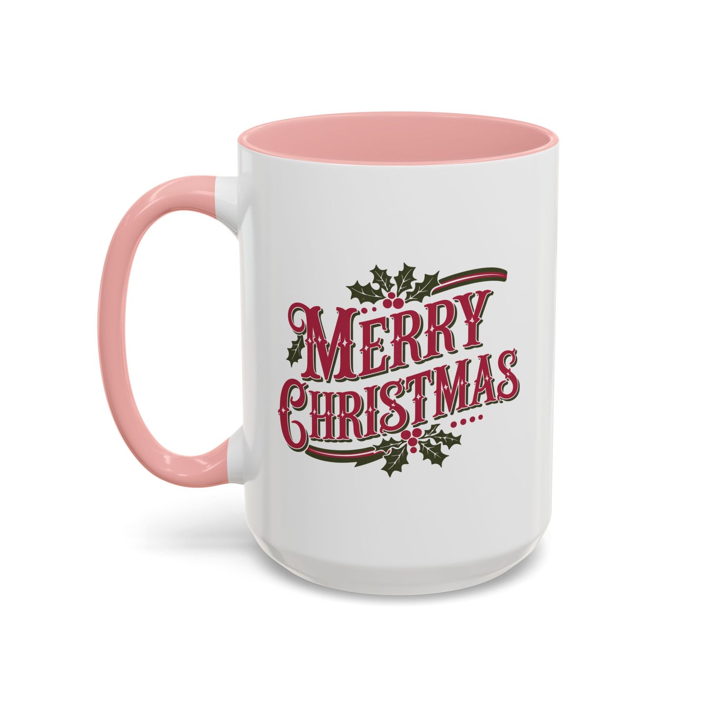 Christmas Mug - Merry Christmas Maroon & Green Text Decorations