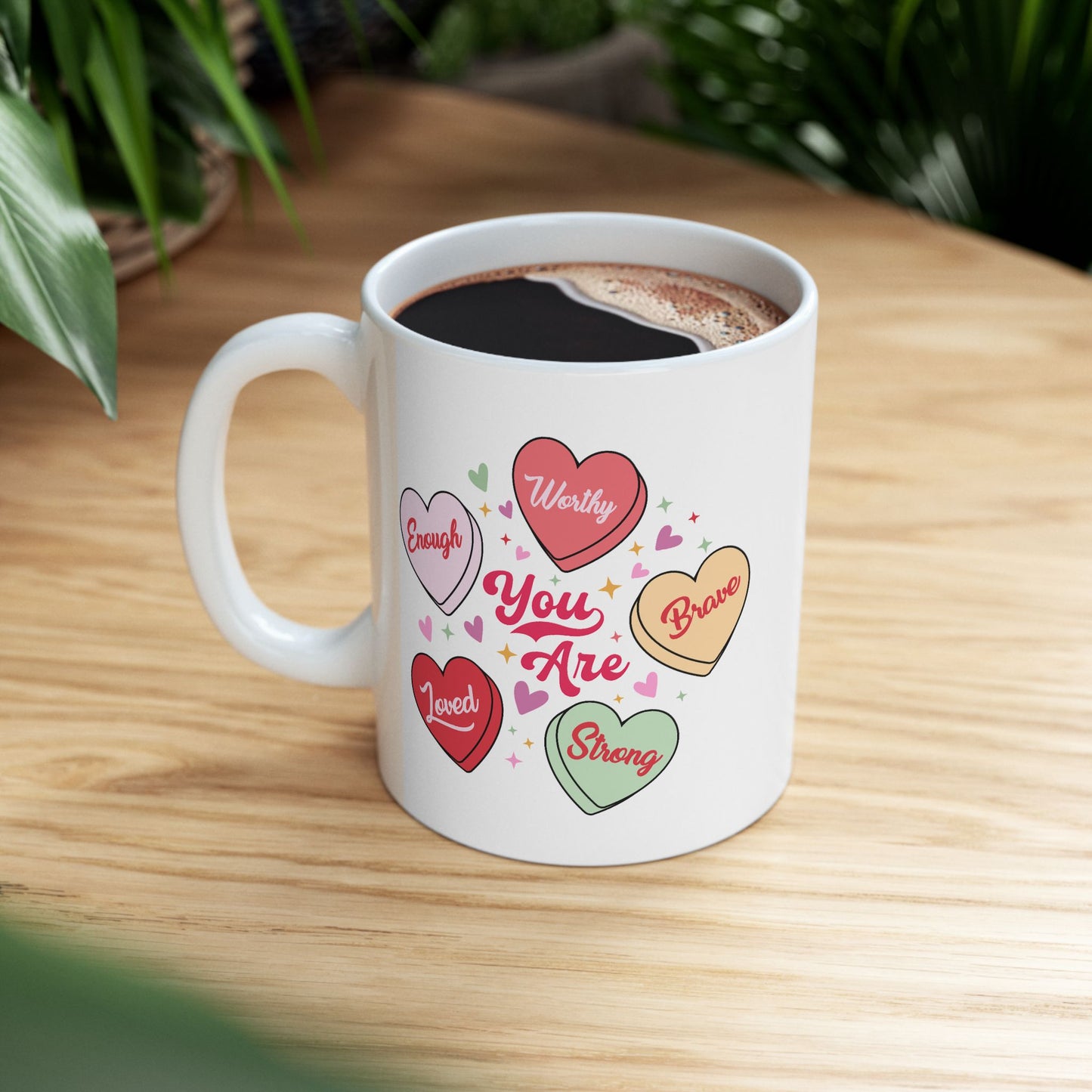 Motivation Mug - You Are Worthy Hearts