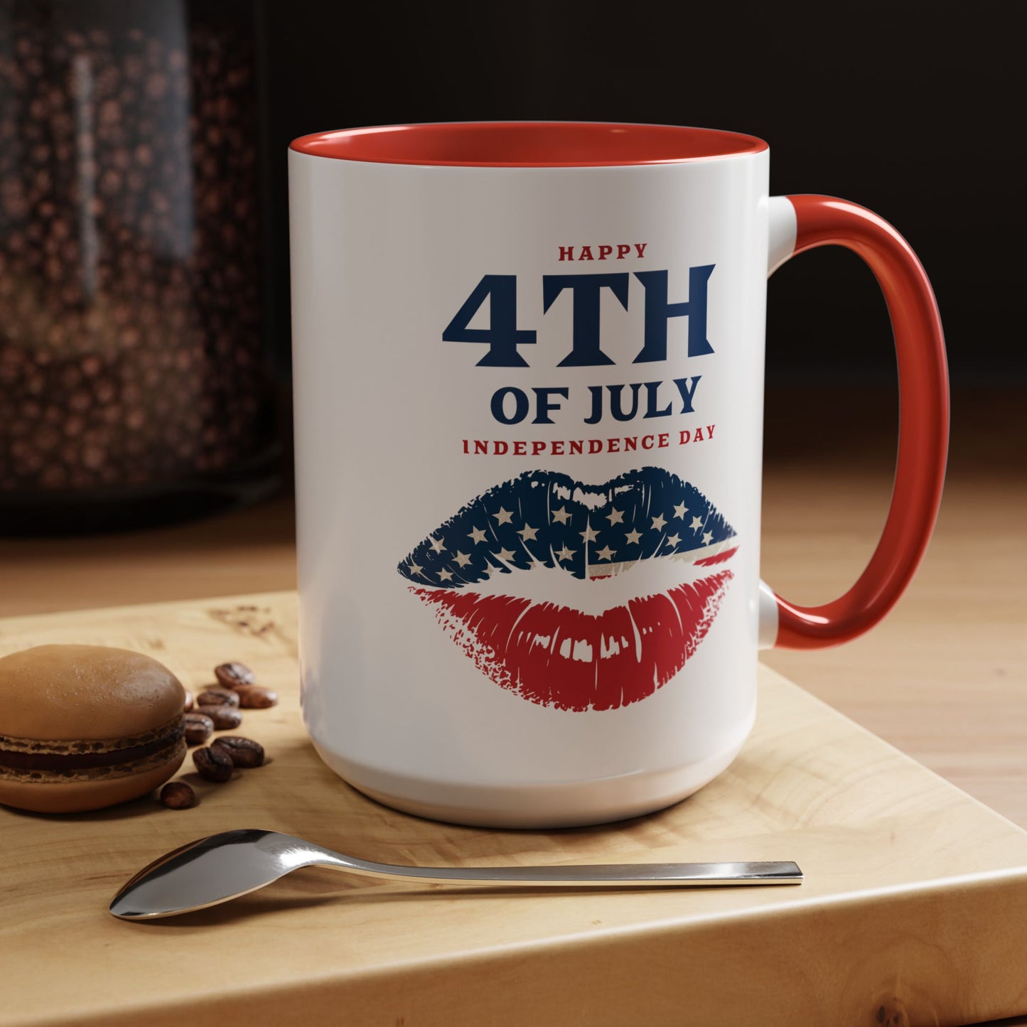 4th of July Mug - Happy 4th of July Flag Lips