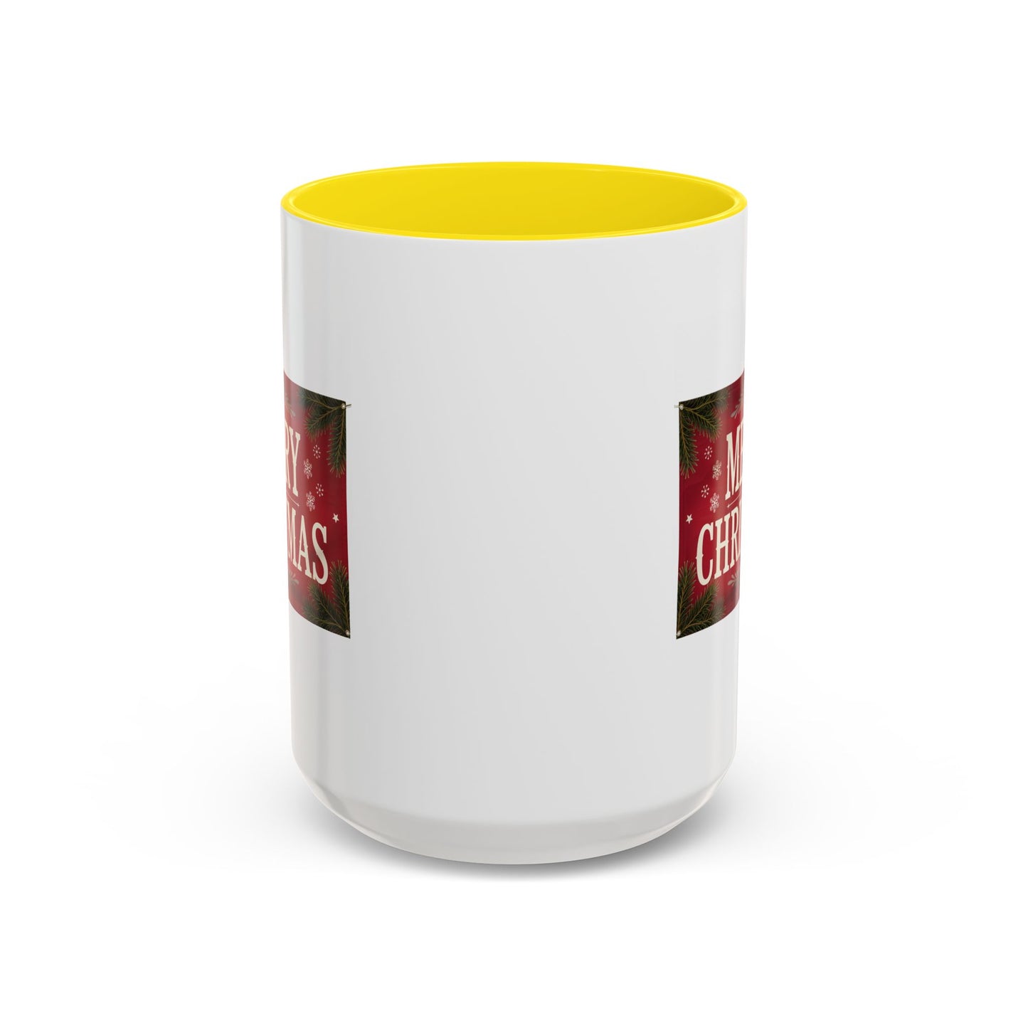 Christmas Mug - Merry Christmas Cream Text Maroon Background