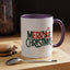 Christmas Mug - Merry Christmas Green & Red Text Santa Present