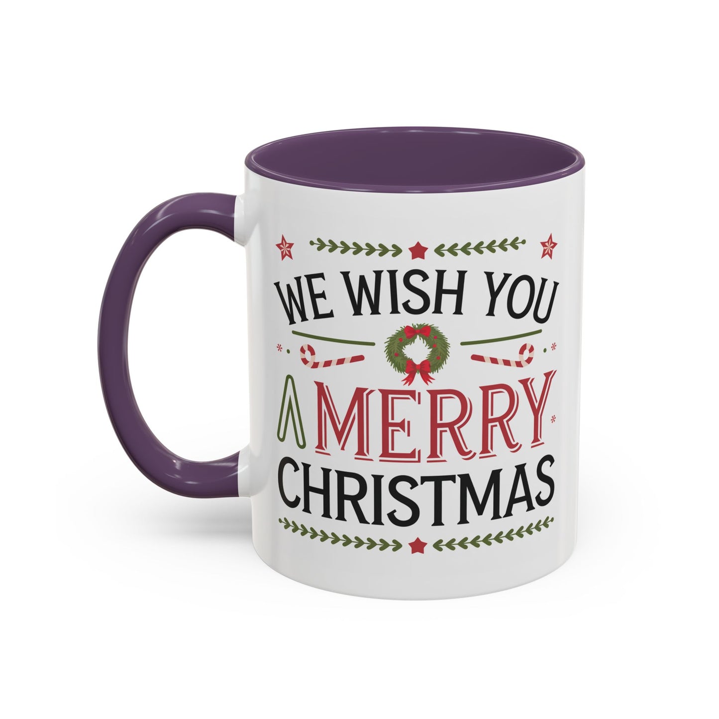 Christmas Mug - We Wish You a Merry Christmas Blue Green & Red Text