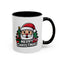 Christmas Mug - Merry Christmas White & Black Text Santa Trees Presents