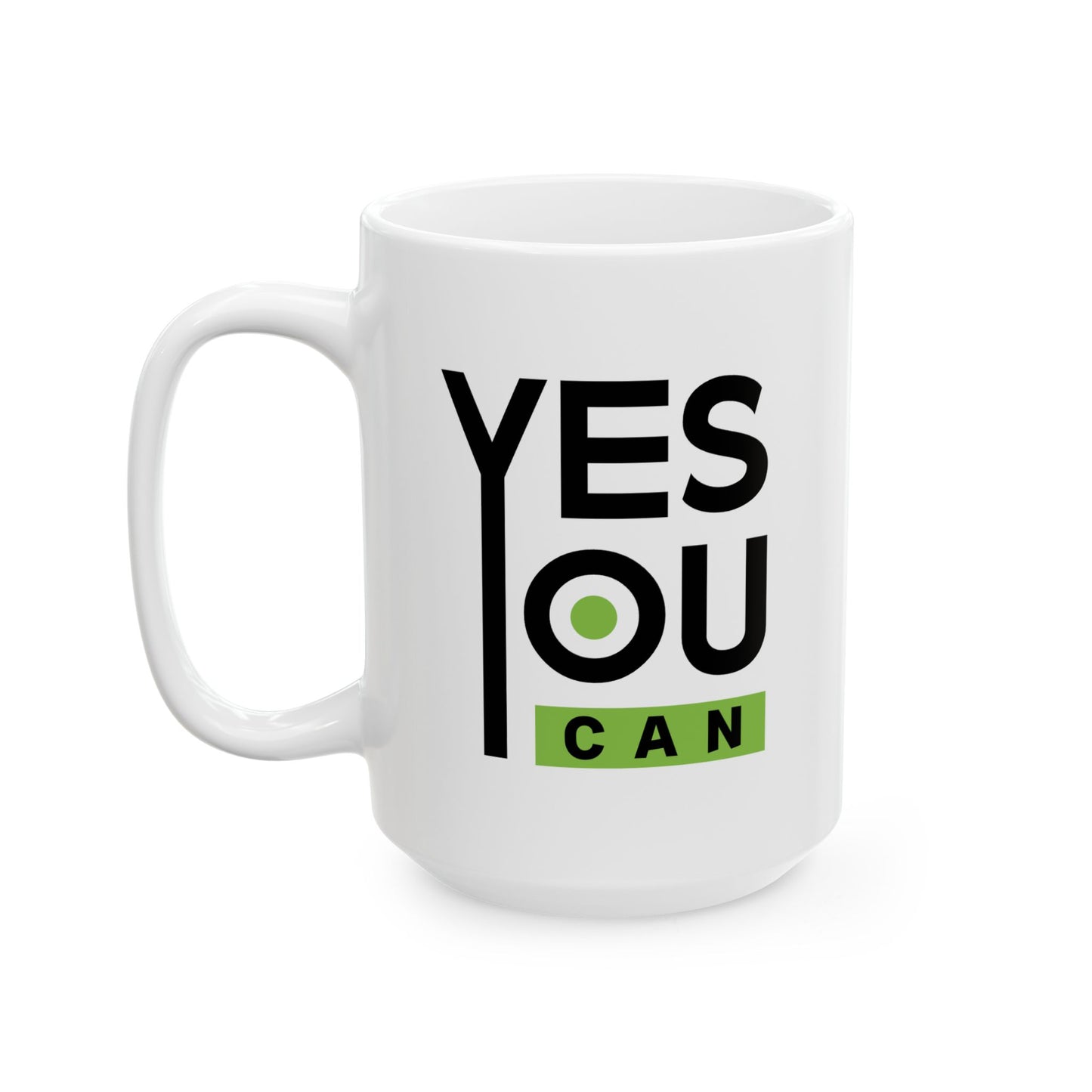 Motivation Mug - Yes You Can Black & Green