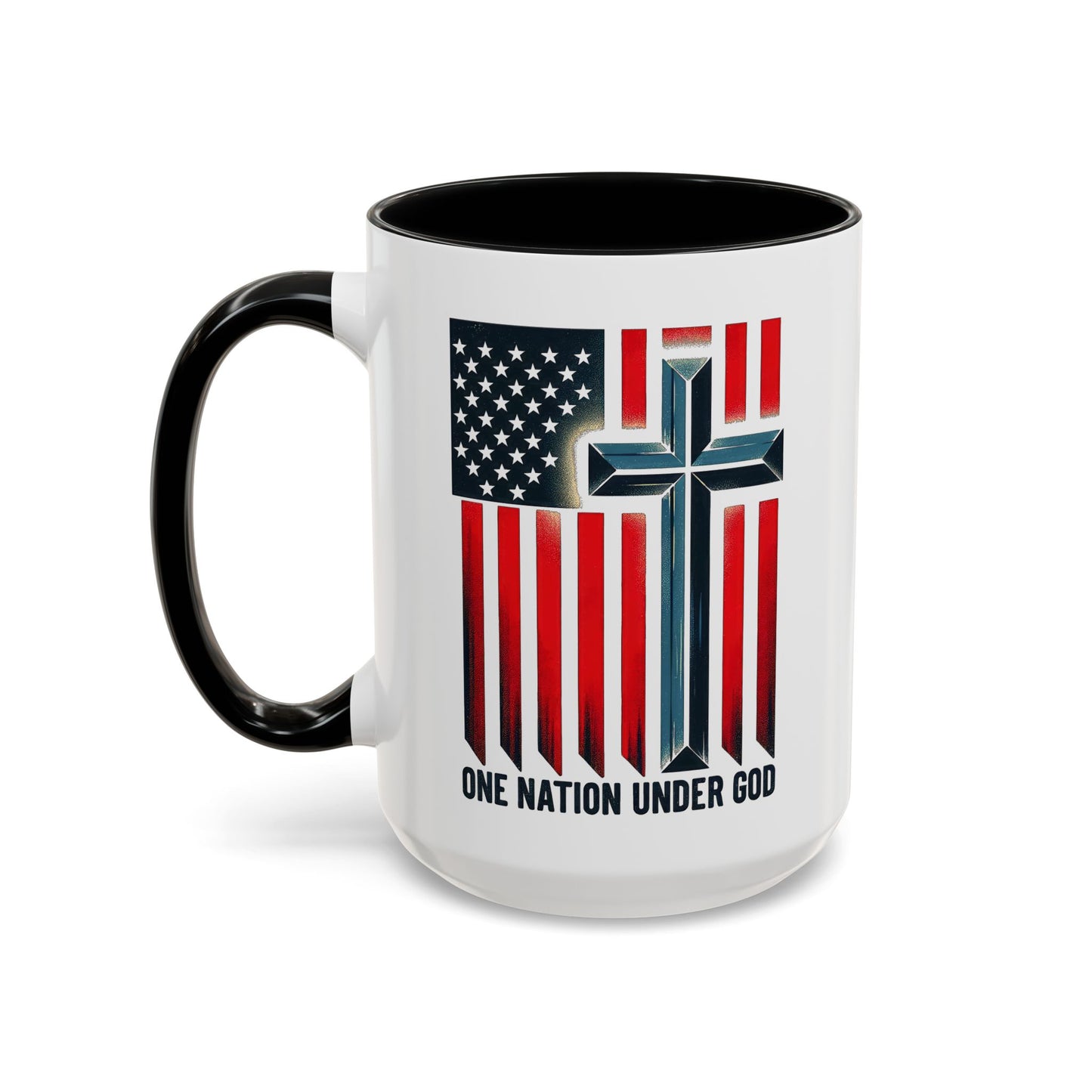 Religious Mug - One Nation Flag Cross