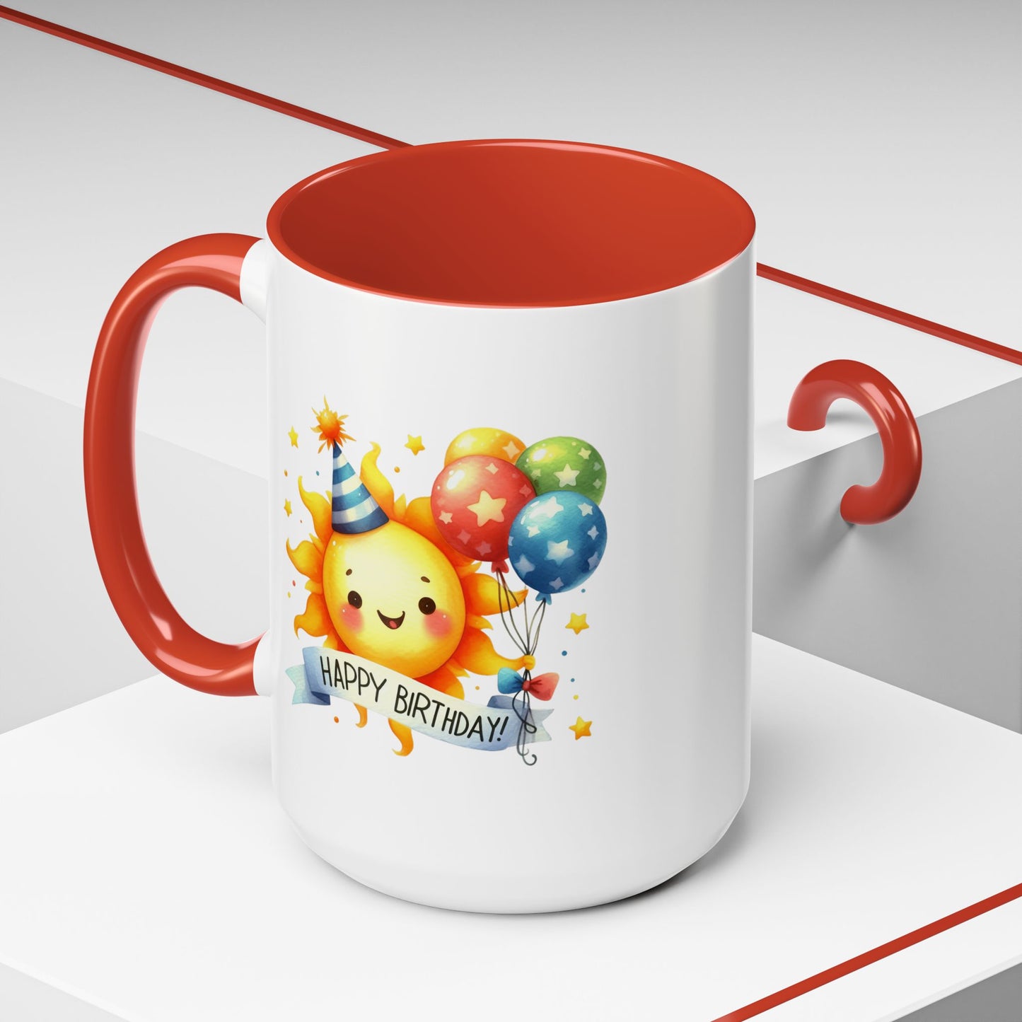 Birthday Mug - Happy Birthday Sun & Balloons