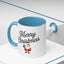 Christmas Mug - Merry Christmas Black Text Santa Present