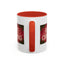 Christmas Mug - Merry Christmas Cream Text Maroon Background