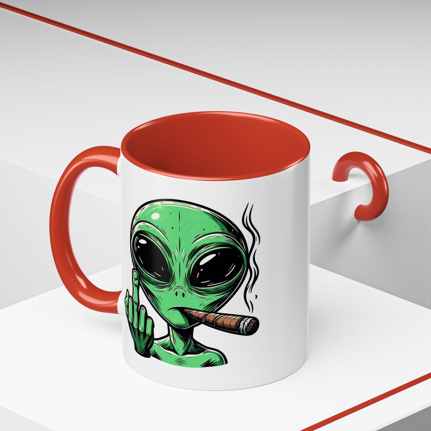 Adult Mug - Green Alien Fuck You Human