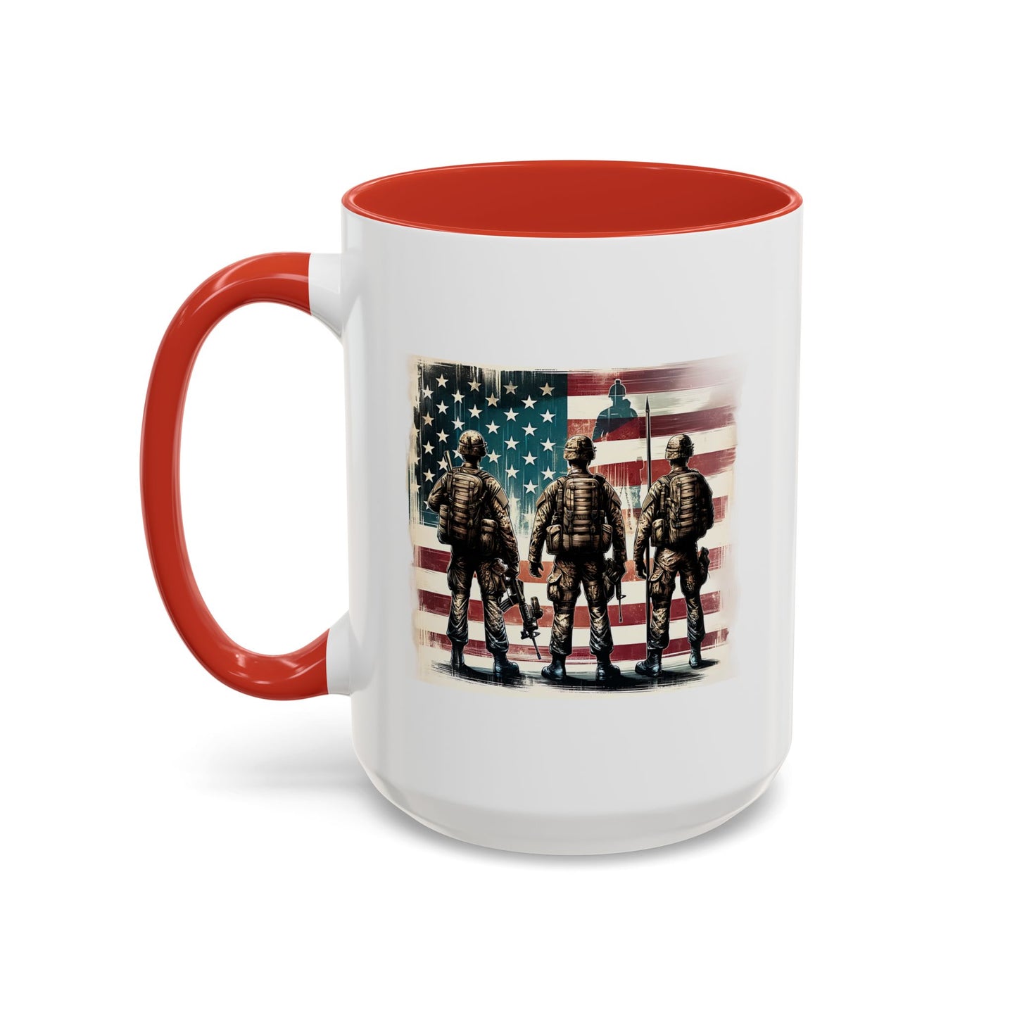 4th of July Mug - Soldiers American Flag