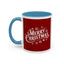 Christmas Mug - Merry Christmas White Text Maroon Background