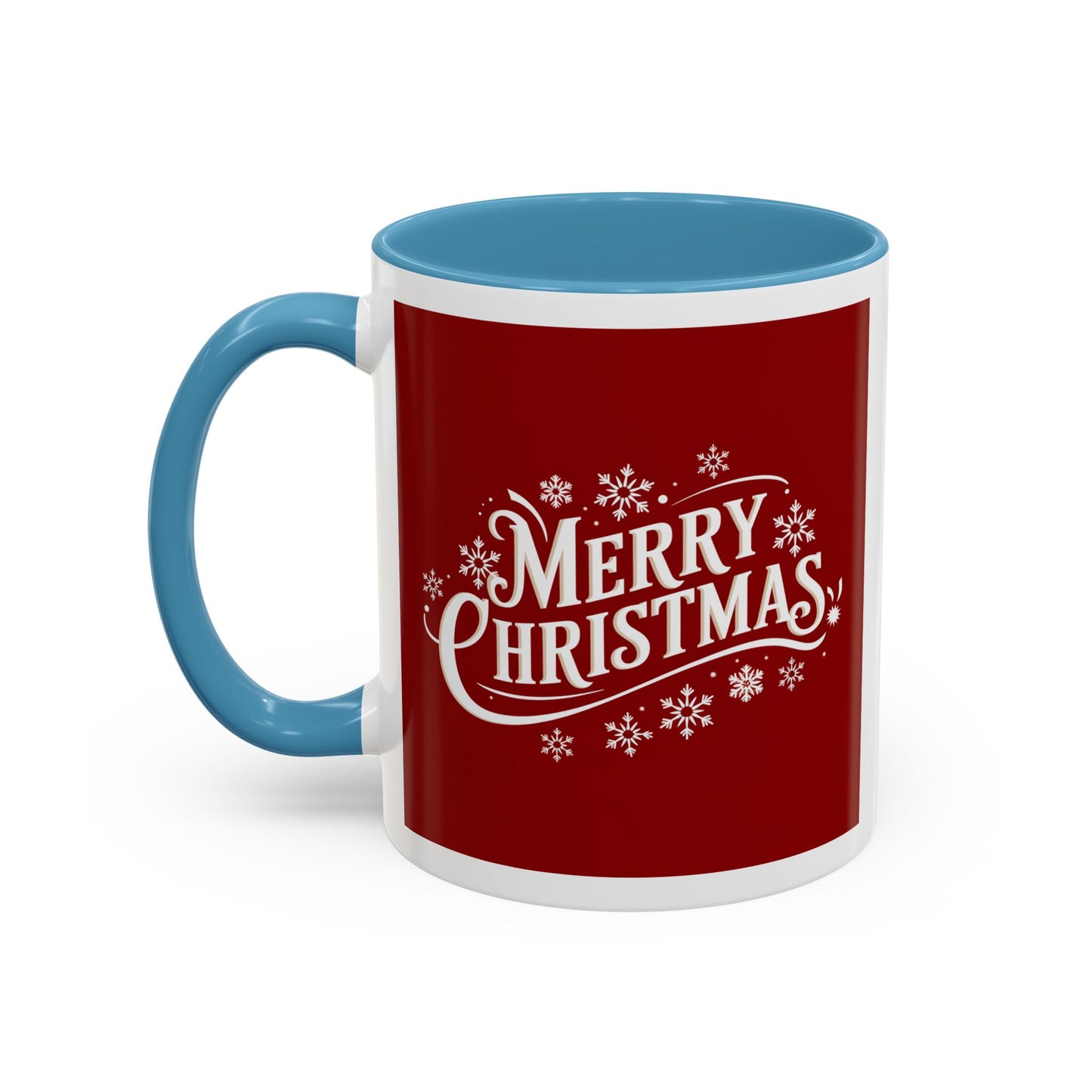 Christmas Mug - Merry Christmas White Text Maroon Background