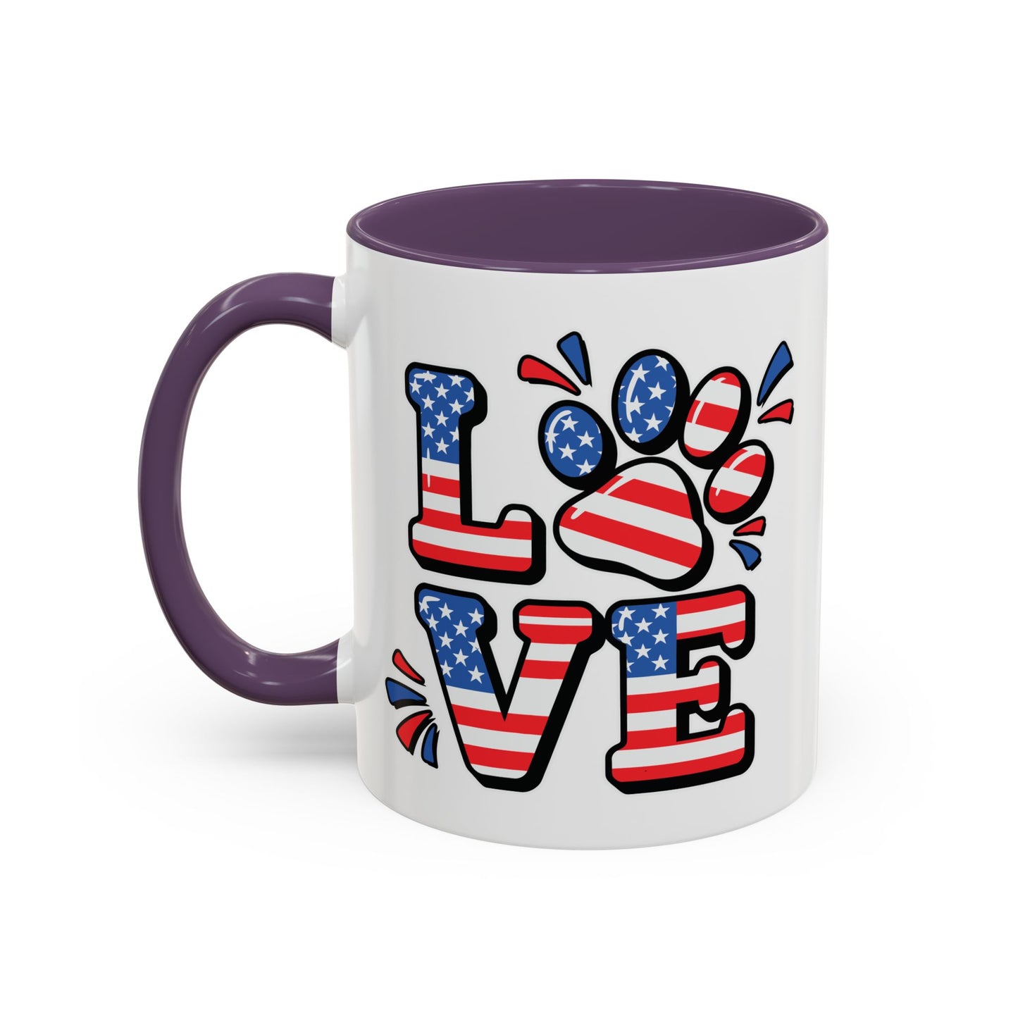 4th of July Mug - Animal Love USA Flag