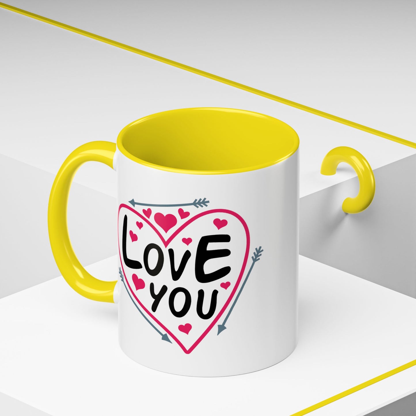 Valentine's Day Mug - Love You Heart Arrows