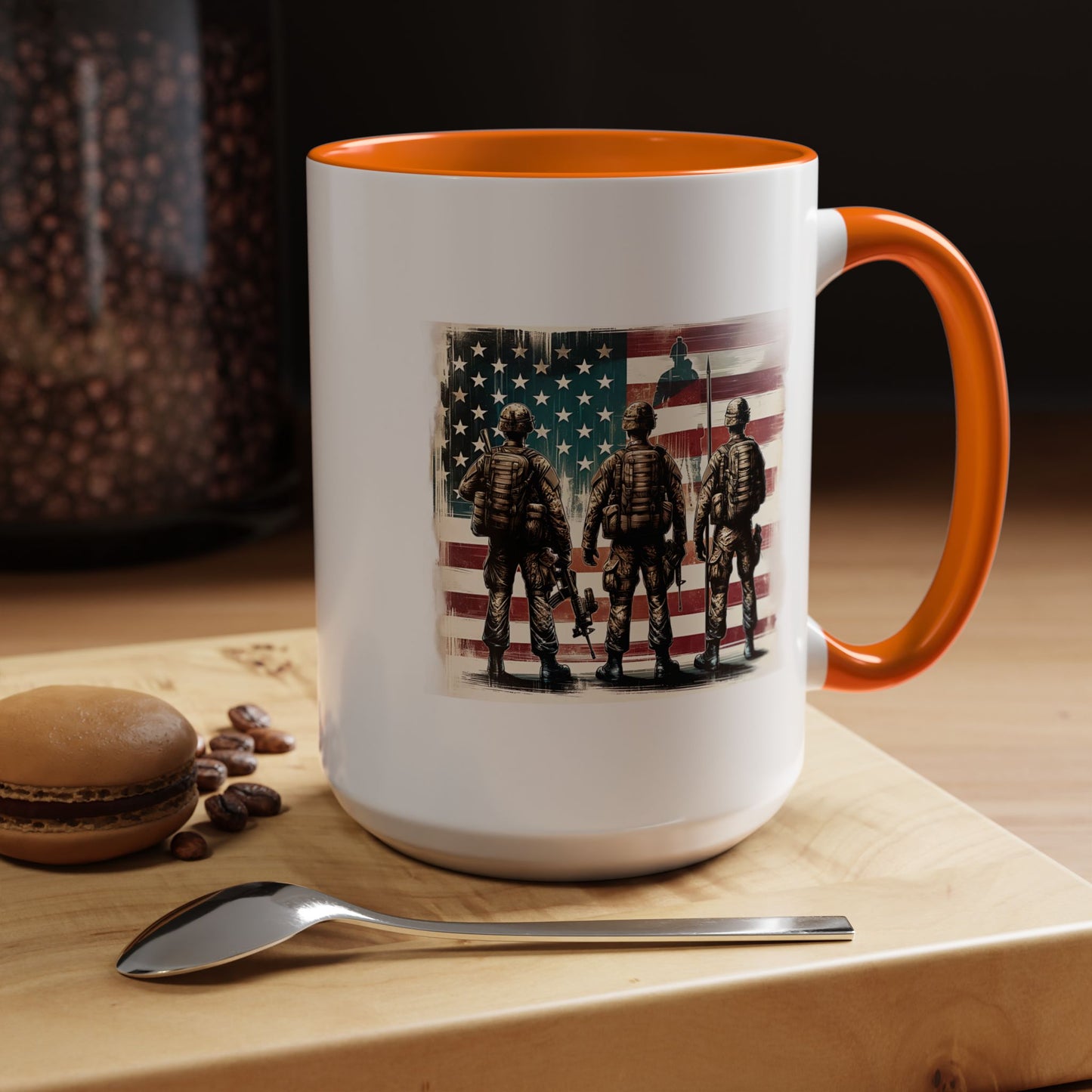 4th of July Mug - Soldiers American Flag
