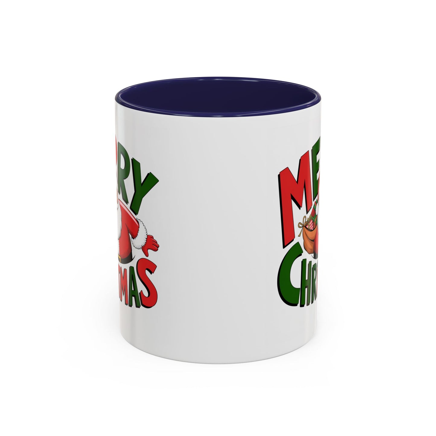 Christmas Mug - Green & Red Text Santa Presents