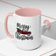 Christmas Mug - Merry Christmas Black Text Tartan Truck