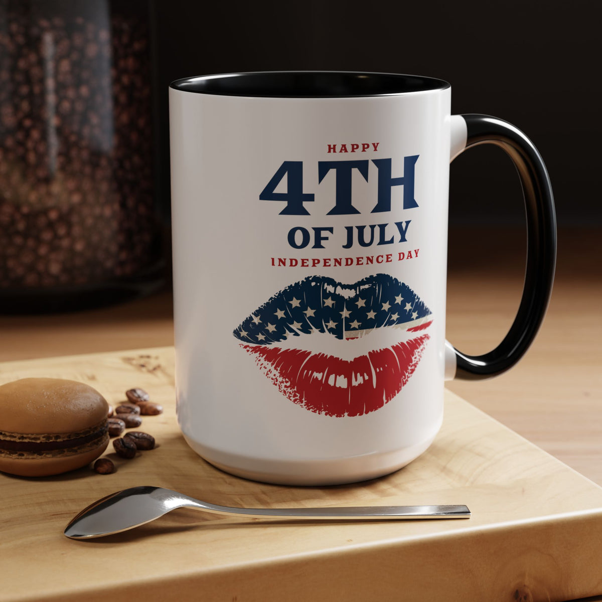 4th of July Mug - Happy 4th of July Flag Lips