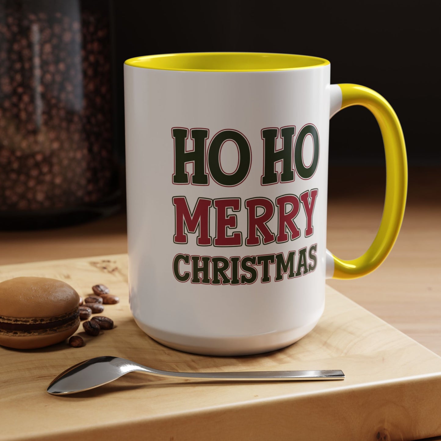 Christmas Mug - Ho Ho Ho Merry Christmas Red & Green Text 4