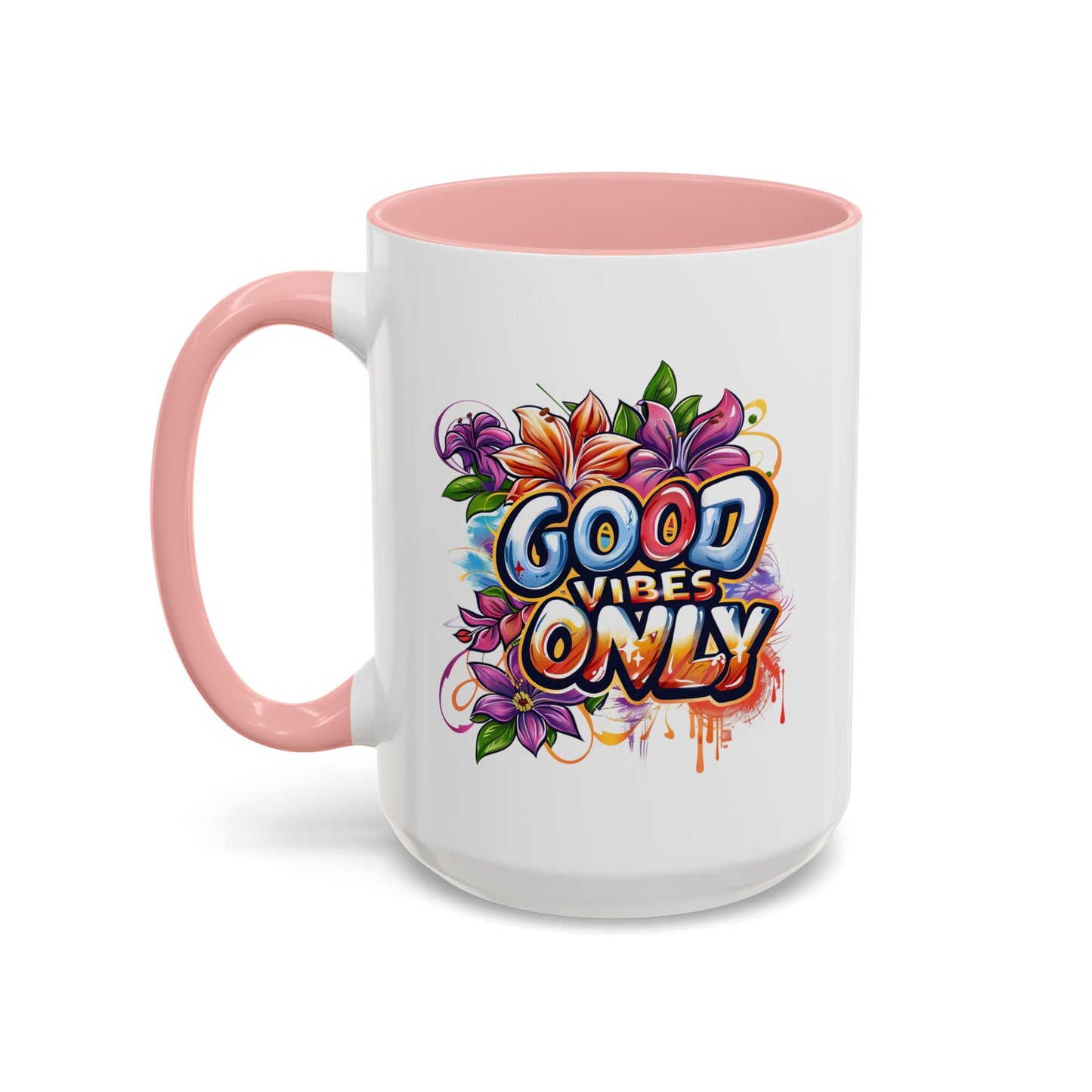 Wellness Mug - Good Vibes Only Graffiti Flowers