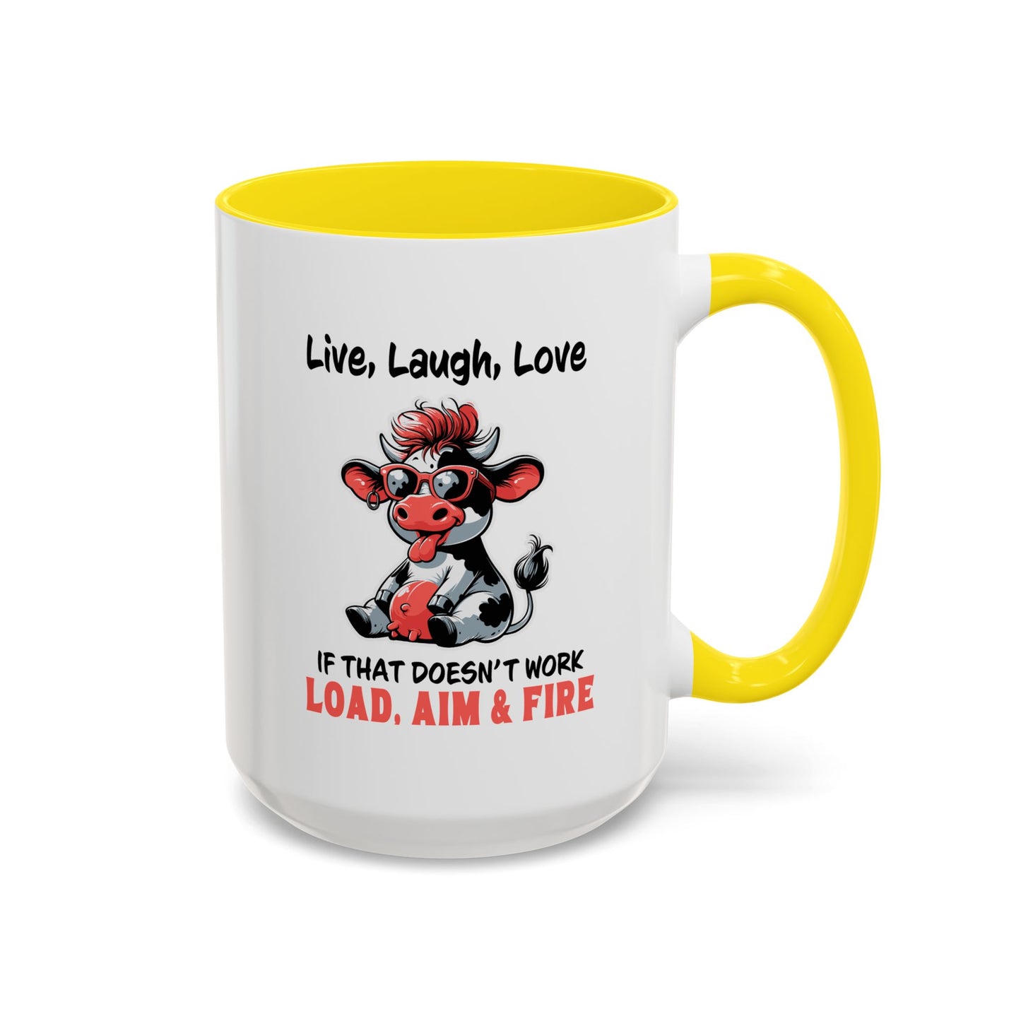 Humor Mug - Live Laugh Love Cow