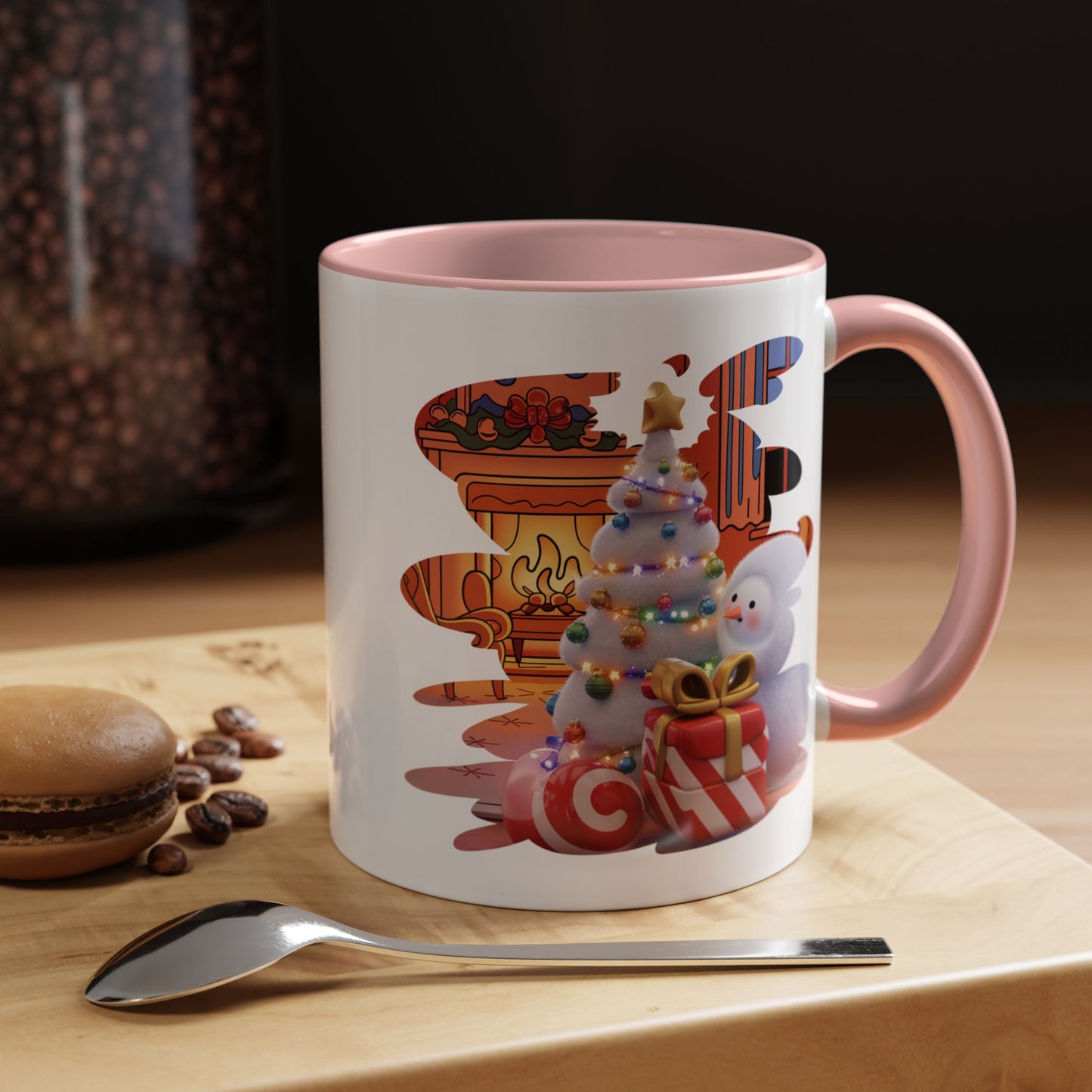 Christmas Mug - Snowman Tree Presents Fireplace